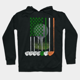 Irish American Flag Vintage Golf Flag St Patricks Day Hoodie